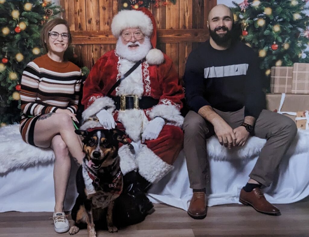 Caroline Lark and her dog Clover.