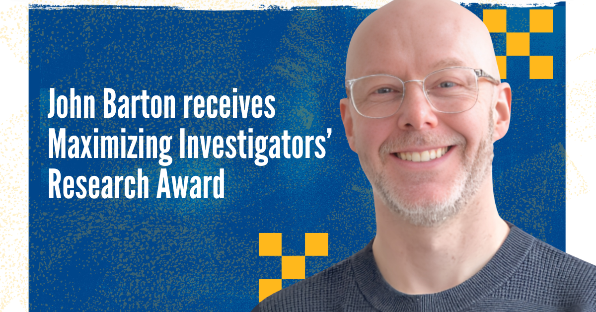 John Barton receives Maximizing Investigators' Research Award